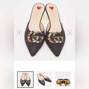 Gucci Marmont Rhinestone Mules